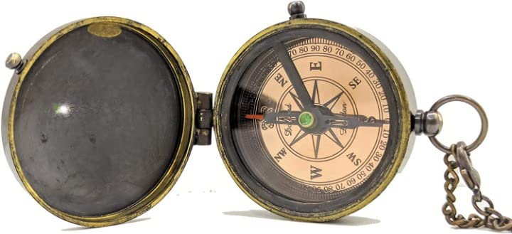 Brújula de bolsillo antigua de latón, cita de Thoreau 'Ve con confianza en la dirección de tus sueños', brújula funcional, regalo de boda, brújula grabada, regalo para padrinos, brújula de bautismo miniatura 4