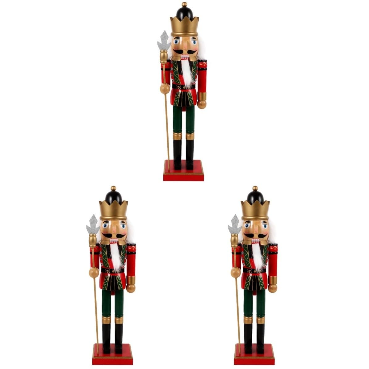 TOYANDONA 3 Piezas Cascanueces de Escritorio Navideño de Madera, Adorno