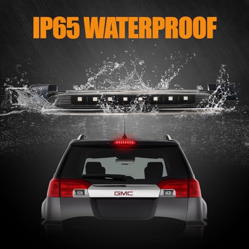 Image of Third 3rd Brake Light LED for 2010-2017 Chevy Equinox, High Mount Rear Brake Lights Assembly for 10-17 GMC Terrain, Waterproof Center Cab Lamp Stop Light (Black)