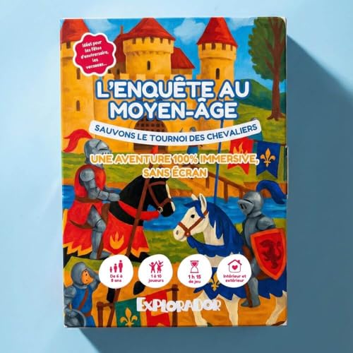 Explorador Kit Chasse au Trésor & Enquête pour Enfant 6-8 Ans - Sauvons Le Tournoi des Chevaliers - Jeu Éducatif Audio et Physique (+75 Min de Jeu)