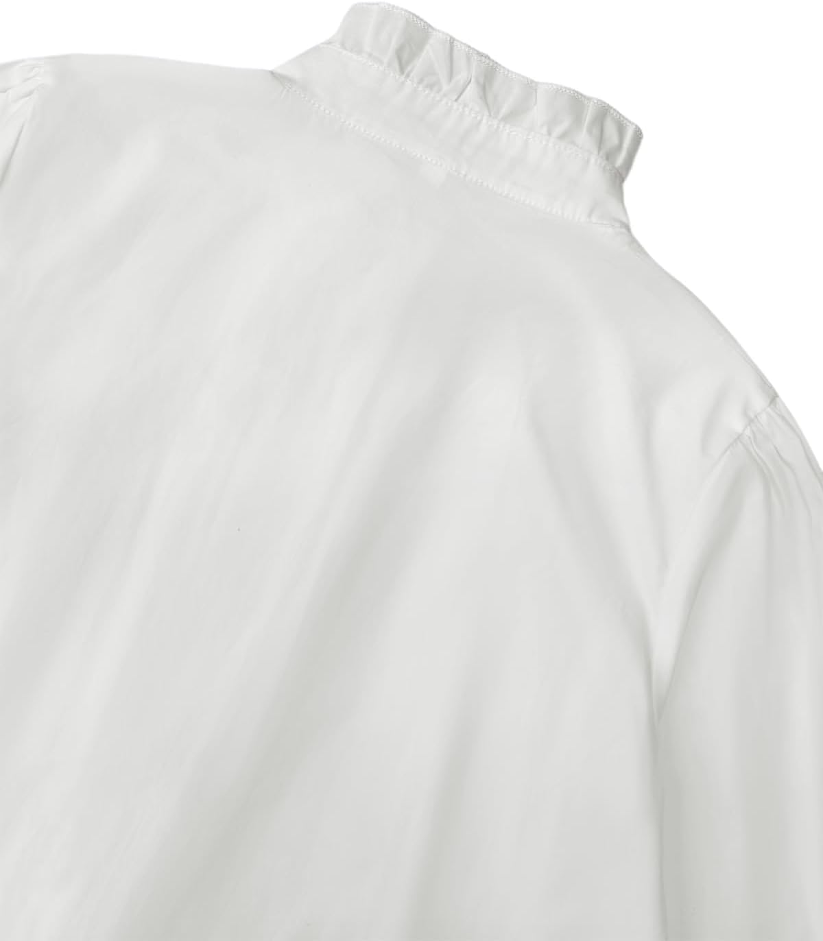 Girls Button Down Shirt Puff Sleeves Blouse Summer Cute Top Doll Collar School Uniform, 4-13Y - Image 7