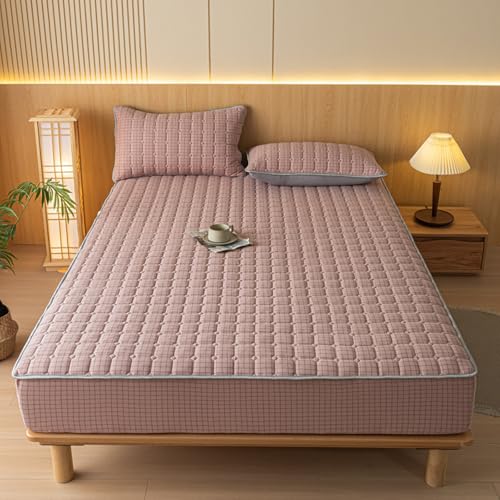 JIANINGHOME Protector de colchón de 180 x 200, sábanas bajeras suaves y cómodas, lavable a máquina, tela transpirable