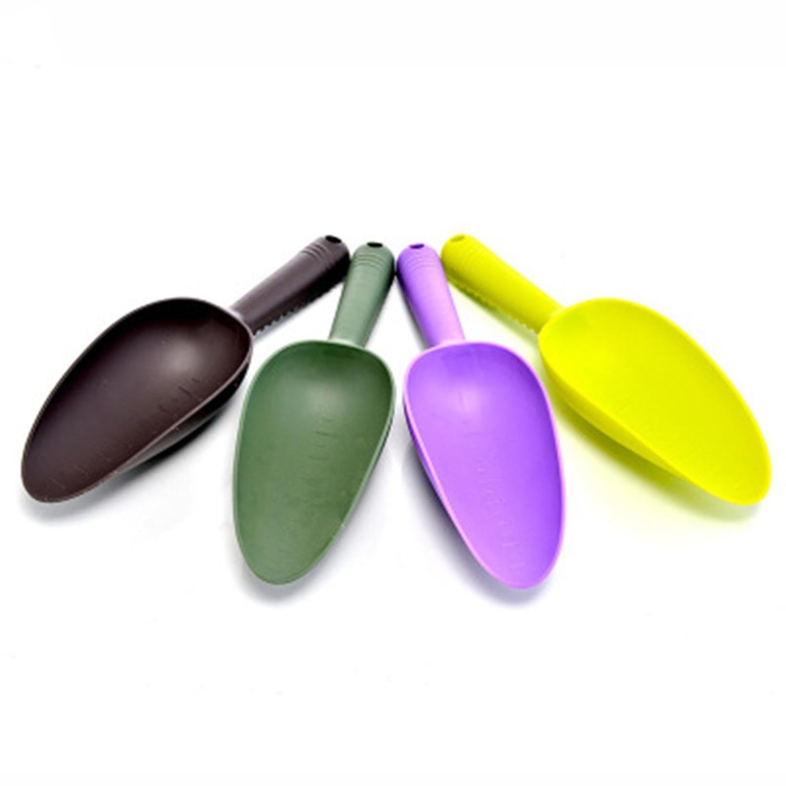 4 Pcs Plastic Garden Shovel Bonsai Soil Scoops Pet Food Scoop Muti-Functional Homegrown Gardening Tool Flowerpot Transplanting Digging Shove Beach Sand Scoop Toy for Kids Children Indoor Outdoor Play