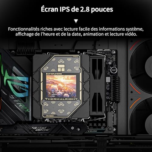 Thermalright Peerless Assassin 120 Vision Black Chłodnica procesora, radiator PC z 6 rurami cieplnymi, 2,8-calowy wyświetlacz magnetyczny (rozdzielczość 320 x 240), do AMD AM4/AM5 i Intel LGA1700/1851