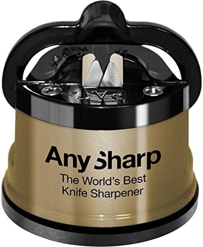 AnySharp Global World's Best Knife Sharpener with Power Suction Grip - Gold