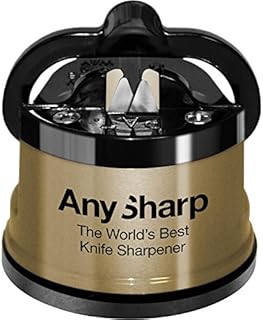 AnySharp Global World's Best Knife Sharpener with Power Suction Grip - Gold