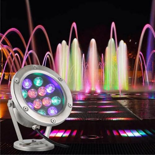 Luces De Piscina - Foco De Disco RGB Para Estanque Subacuático, Fuente De Iluminación LED Subacuática Para Piscina, Iluminación De Acero Inoxidable Resistente Al Agua IP68 Con Control Remoto(Cold Whit