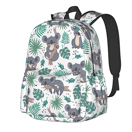 Sac à dos ordinateur 17 pouces au motif koala et feuilles