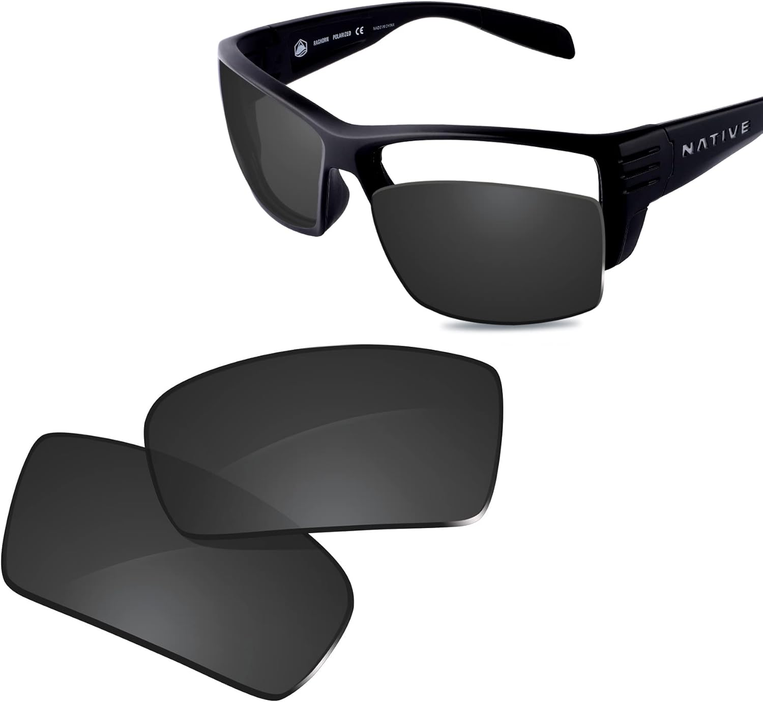 100% Precise-Fit Replacement Sunglass Lenses for Native Raghorn XD9019-61mm