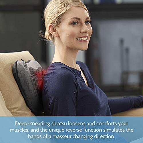 Homedics Cordless Shiatsu All-Body Massage Pillow With Soothing Heat, Reverse Function, Rechargeable Battery, And Integrated Controls –Lightweight #TOP5