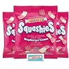 Smarties Squashies Foam Marshmallows Gummy Candies & Smarties Sample Packet Variety Pack - Raspberry & Cream Flavored - Allergen Free, Peanut Free & Gluten Free Candy - Soft & Chewy Squashies Candies - 5 oz Bag (Pack of 3)