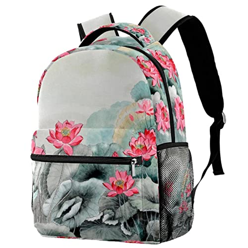 Sac à dos de voyage femme à motif lotus pour weekend évasion
