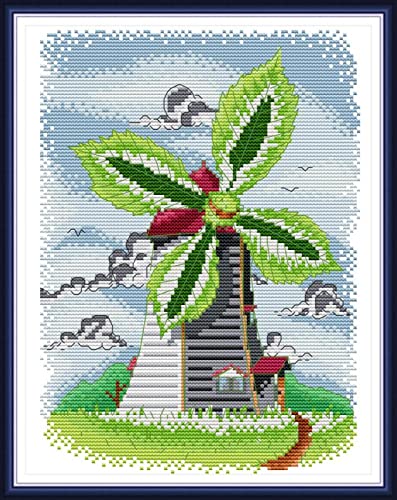 Peinture au diamant 5D moulin à vent complet broderie point de croix 30x40 cm