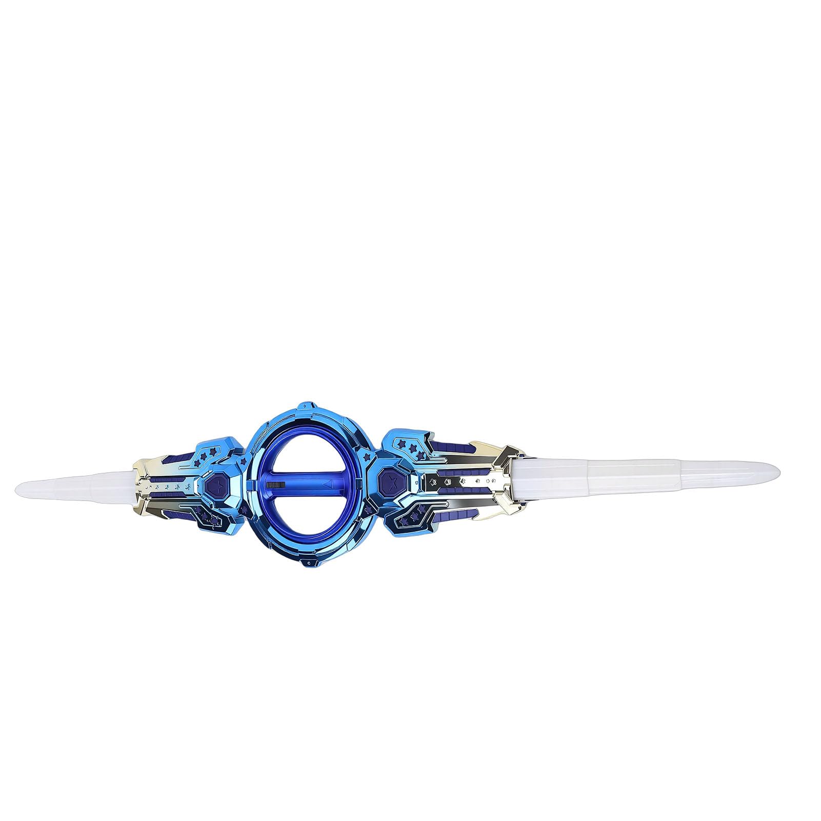 Topiky Sciabola Illuminata per Bambini, Spada Giocattolo Retrattile a Doppia estremità, Spada Illuminata con più Stili di Illuminazione, Sciabola Rotante Estensibile per Cosplay, Feste, Regali (Blue)