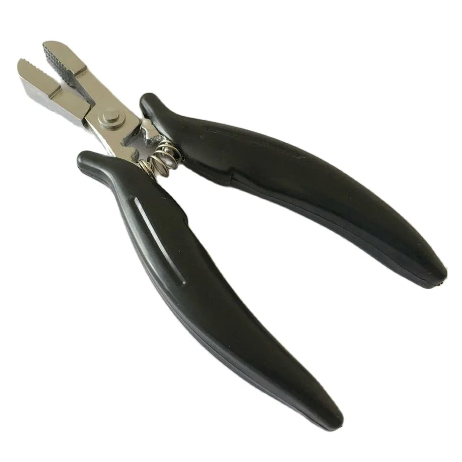 Lizhayg Black Hair Extension Pliers 1Pc Flat Shape Plier With Small Grooves Pre-Bonded Hair Extension Clamp(Black)