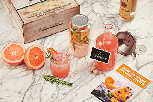 The SPIRIT INFUSION KIT - Infuse Your Booze! 70+ Homemade Flavored Vodka Recipes. Become an Infused Alcohol Cocktail Mixologist using the 110pg Recipe and Instruction Book. Great Gift & Party Hit!