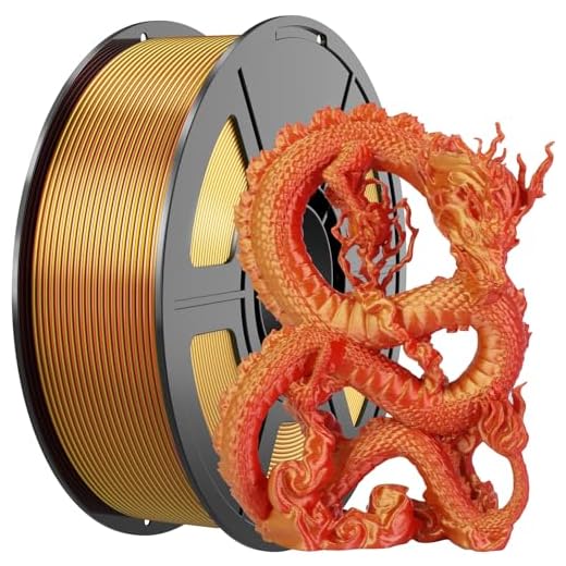 Amoybaby Silk PLA 3D Printer Filament, Silk Dual Color Gold Red PLA Filament 1.75+/-0.03mm, Shiny Coextrusion PLA Filament, Color Change 3D Printing Filament 1KG/2.2lb