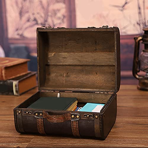 Valise en bois rétro boîte décorative vintage de rangement pour studio photo