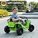 TOBBI 12V Kids Ride On Car Toy, Toddlers Electric Off-Road Truck, Battery-Powered 4 Wheels Vehicle to Drive with 25W Dual Motors/Safety Belt/Horn/Music & LED for Chirdren Aged 3-6 Years-Green