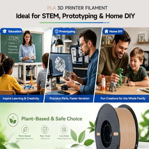 Image of Kingroon PLA 3D Printer Filament, Dimensional Accuracy + /- 0.02 mm, 1 kg Spool(2.2lbs), 1.75 mm, Light apricot