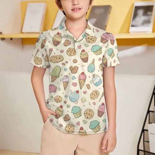 Boys' Classic Polo Shirts Short Sleeve Moisture-Wicking Golf & Tennis Shirts for Youth Teens Pink Halloween Pumpkin Star2