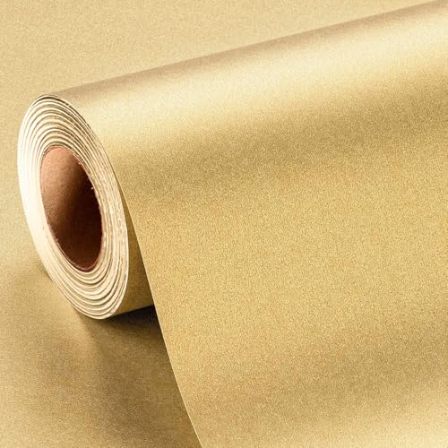 MAYPLUSS Gold Wrapping Paper Roll Thick Gift Wrap Paper Featuring Solid Color Pearly-Lustre for Wedding Birthday Anniversary Baby Shower Graduation Mothers Day Christmas 17 Inch x 16.4 Feet