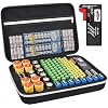 PAIYULE Battery Storage Organizer Box with Tester BT-168, Variety Case Holds 140+ AA, AAA, C, D, 9V, Lithium 3V Button Batteries- Not Includes Batteries(Black)