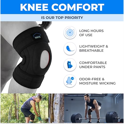 Image of Modvel ELITE Knee Brace for Men & Women - Patella Gel Pads & Side Stabilizers for ACL, Meniscus Tear, Arthritis & Injury Recovery - Maximum Support for Running, Sports & Joint Pain Relief