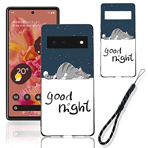 FOR Google Pixel 6 ケース シリコンTPU 薄型 耐衝撃カバー スマホ かわいい 人気 オシャレ スリム磨り表面 柔軟性 擦り傷防止 FOR Google Pixel 6 用のスマートフォン専用保護ケース (good night)