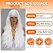 Vomella Long Wavy White Wigs for Women 26 Inch White Wig with Bangs Natural Looking Synthetic Heat Resistant Wig for Halloween Daily Party Use