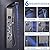 MENATT Shower Tower System with LED Lights, Hydroelectricity Display Shower Panel, Rainfall & Waterfall Shower Head, Massage Jets, Tub Spout, Handheld Shower (Brushed)