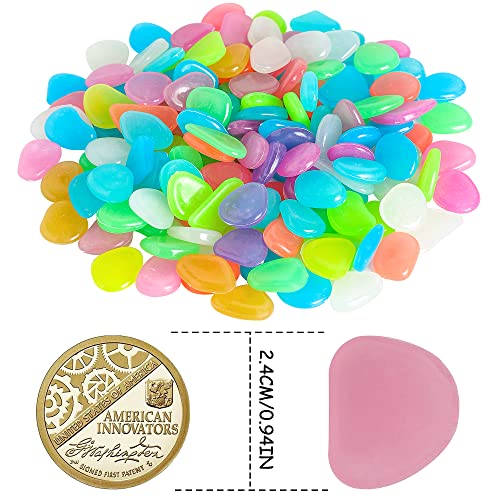 Image of 150 PCS Luminous Stones - Mixed Color Glow Rocks Decorations DIY Decorative Pebbles for Aquarium Fish Tank Sidewalk Garden Path Patio Terrace Lawn Yard Ornaments Colorful Cobbles Decor FD05MX150 | OSOPOLA Mixed Color Luminous Stones Glow Rocks DIY Pebbles For Aquarium Garden Path Patio FD05MX150