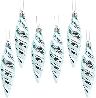 Christmas Concepts® Pack of 6-110mm Large Spiral Shaped Baubles - Shiny & Glitter Decorated - Christmas Tree Decorations (Copper)