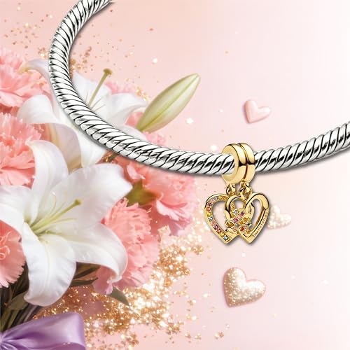 Image of Mom Family Charms Bead for Bracelets and Necklaces Jewelry Charm for Women Valentine Mother's Day