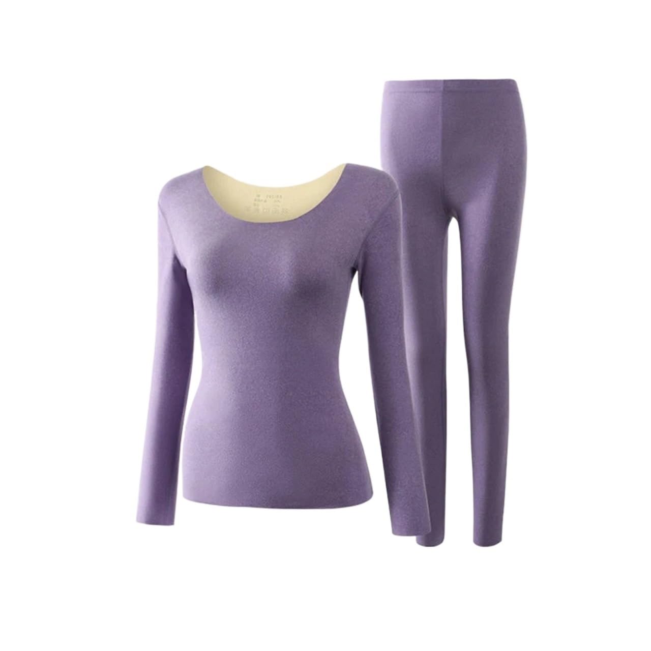 Ropa Interior térmica for Mujer, Conjuntos de Ropa Sexy sin Costuras, Ajustados, Alta Elasticidad, con calefacción Terciopelo, Invierno for para Esquí,Moto
