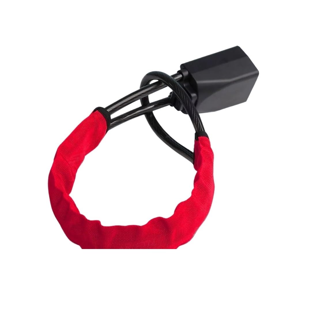 Car Steering Wheel Lock Seat Belt Lock, Car Steering Wheel & Seatbelt Lock -Theft Steel Cable for Truck Van RV Black/Red(Red)