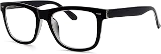 Eyekepper Reading Glasses Men Women Square Large Lenses Spring-Hinges Readers Black +1.75