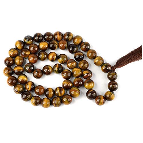 Tiger Eye Mala 12 Mm collier protection reiki et plexus solar
