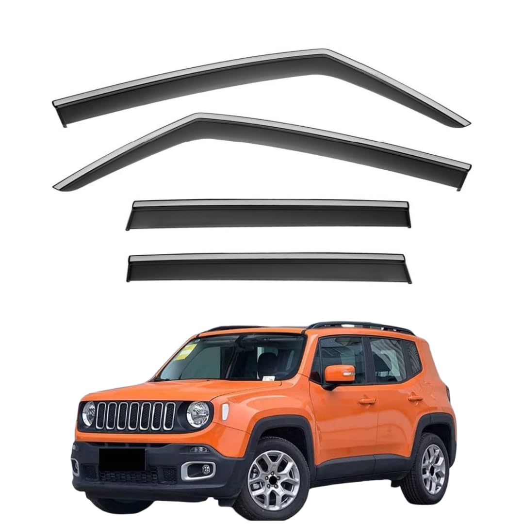 FENGJP Car Window Wind Deflectors for Jeep Renegade 2014-2022+, Window Wind Deflector Visor Rain Smoke Guards Automotive Accessories