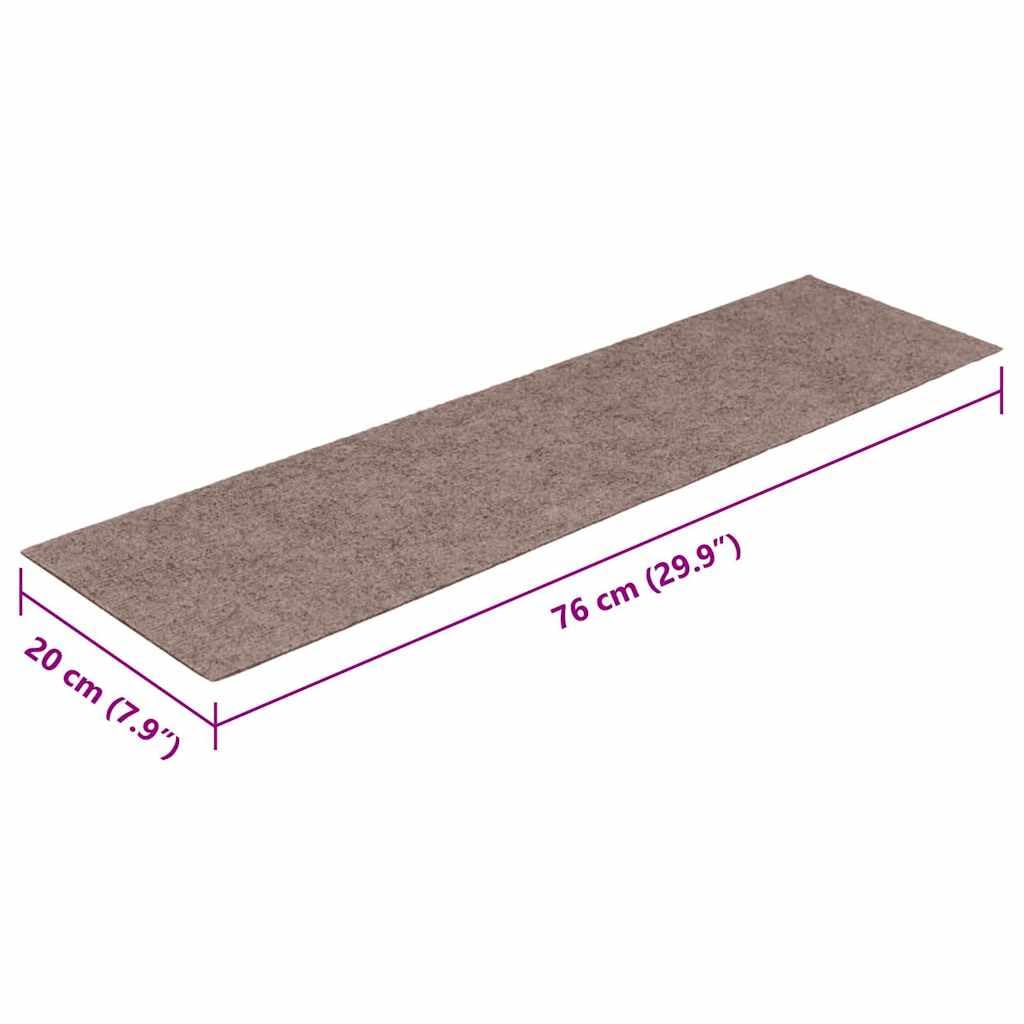 Maty na schody, samoprzylepne, jasnobrązowe, 15 szt., 76 x 20 cm, prostokątne, na schody i korytarz, antypoślizgowe nakładki na schody, ochrona przed stopniem, wykładzina podłogowa, renowacja