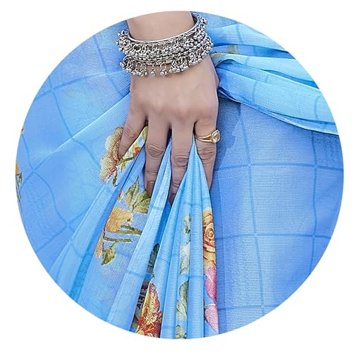 Image of MIRCHI FASHION Saree for Woman Chiffon Floral Printed | Lightweight Daily Wear Comfortable Women's Sari with Unstitched Blouse Piece (Available in 15 Designs)
