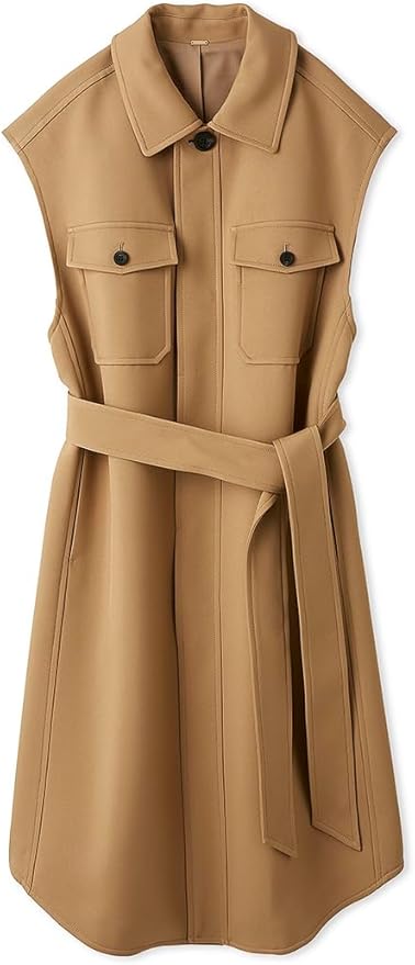 Amazon | [ミラオーウェン] リバーライクステンカラーロングベスト