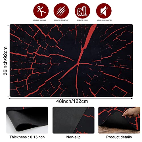 Hiiarug Chair Mat For Hardwood Floor Anti-Slip Floor Protector Rectangle Gaming Computer Chair Mat Large Chair Carpet For Home Office Gaming Room (Rectangle 47"X35", Red) #TOP4