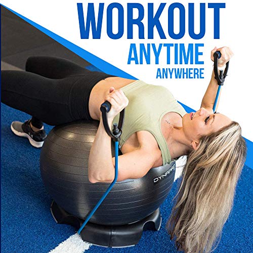 DYNAPRO Resistance Bands Workout Equipment with Easy Grip D Handle, Adjustable Length, and 5 Tension Levels