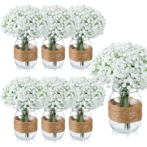 Yuxung 43 Pcs/ 6 Set Babybreath Mason Jar Table...