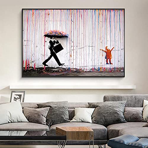 Graffiti art mural Banksy affiche sur toile 80x123 cm décoration murale moderne salon