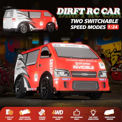 RC Drift Car 1:24 Scale Remote Control Vehicle 25KM/H(Peak) 4WD with Drift, JDM Drift rc Cars with LED Lights USB Rechargeable Battery, rc Cars Boys Toys Gift Back-to-School Season Birthday — view 2