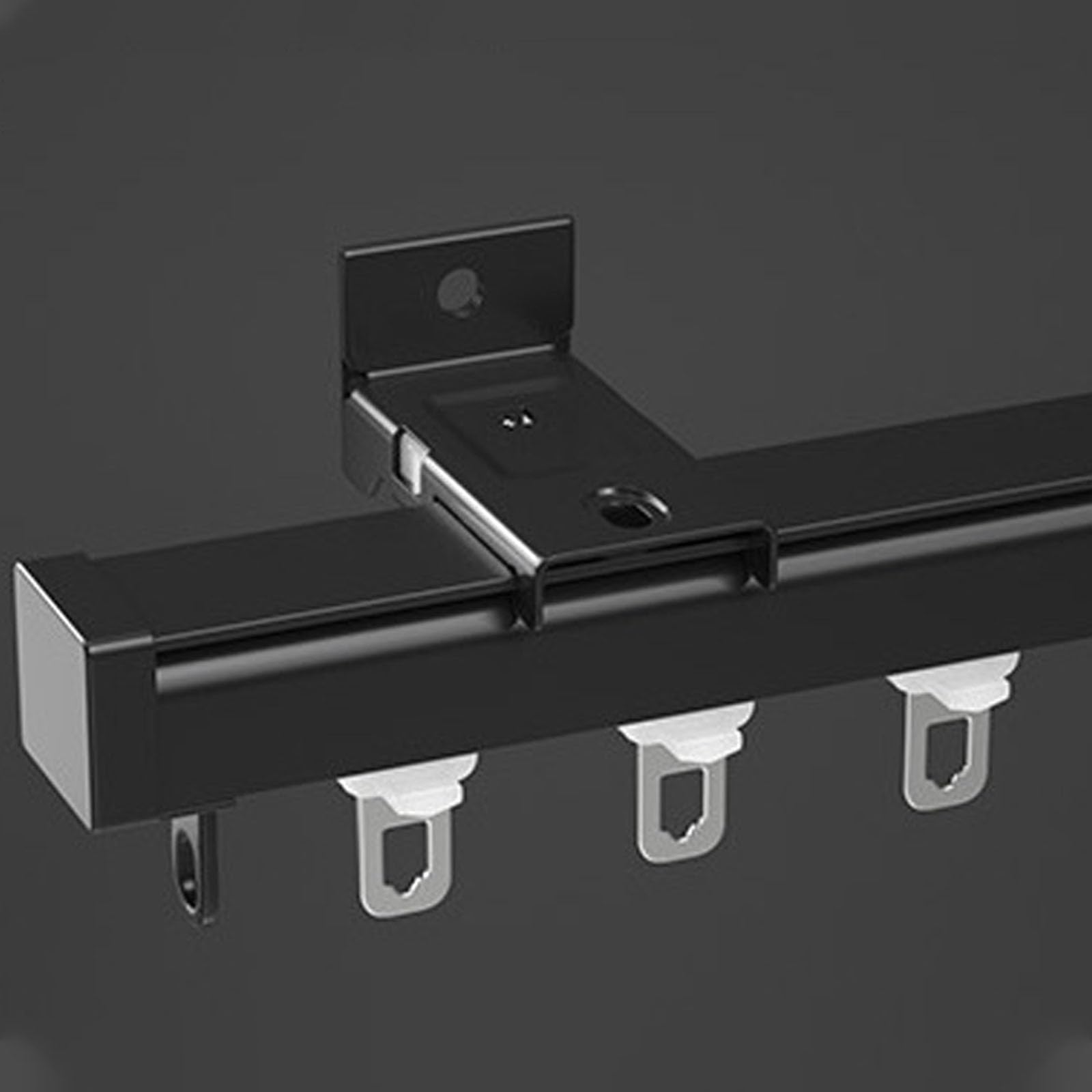Rail en aluminium de 300 cm – Système de rail simple lourd – Montage sur le dessus et le côté – Glisse lisse idéale pour la maison et le bureau