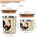 Quteprint Stainless Steel Coffee Storage Containers with Airtight Lid, Rooster Vintage 30oz Food Storage Container Kitchen Canister for Tea, Coffee Beans, Ground, Sugar Storage