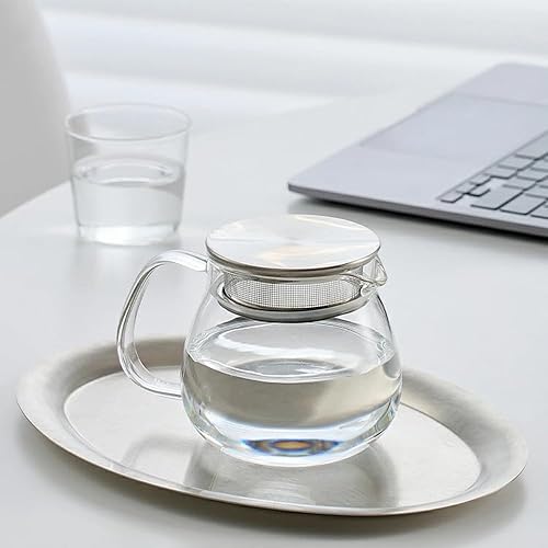 Miniatura 7 de IwaiLoft Tetera de vidrio con tapa de filtro extraíble de acero inoxidable para estufa y microondas de vidrio borosilicato apto para hojas sueltas,